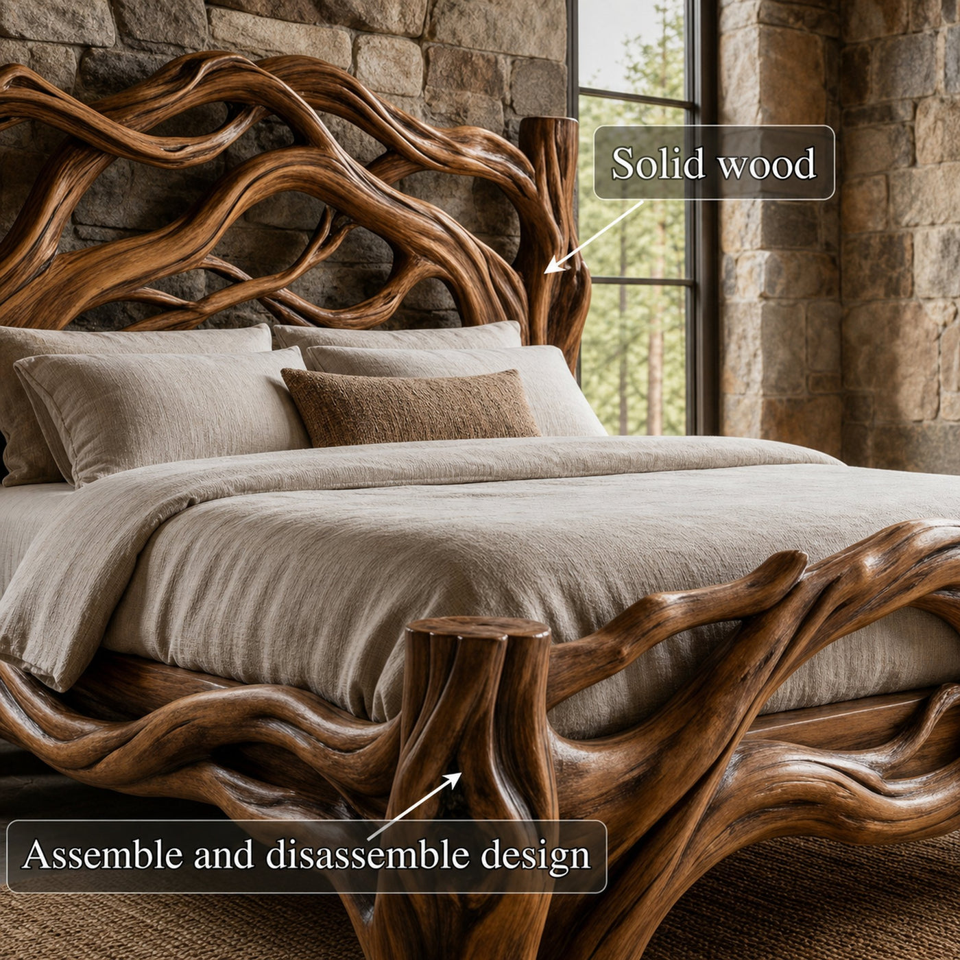 Rustic Bedroom Bed Design For Bedroom And Sleeping Space - product view 6