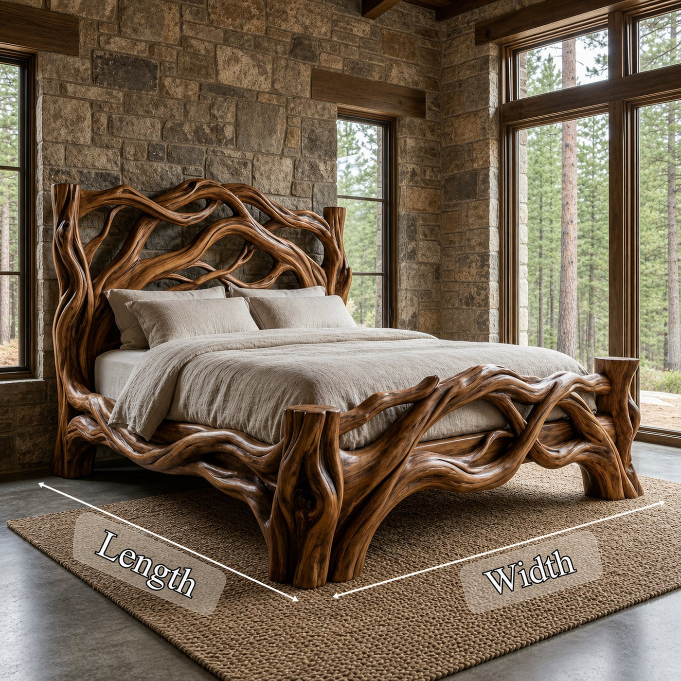 Rustic Bedroom Bed Design For Bedroom And Sleeping Space - product view 7