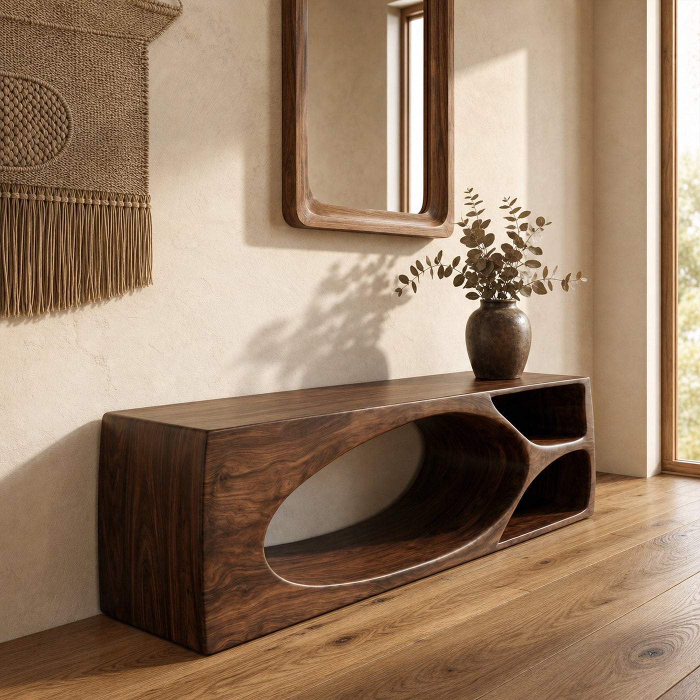 Rustic Bench With Built In Shoe Storage Shelf For Entryway - product view 7