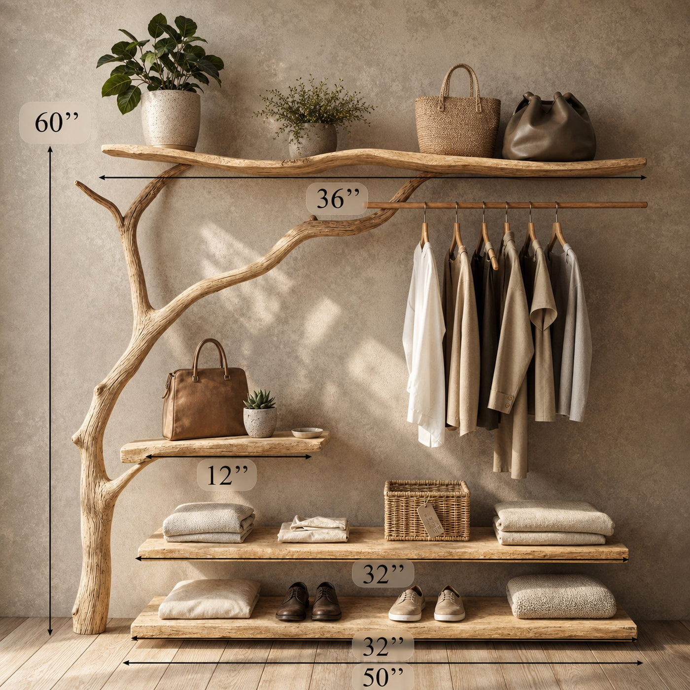 Rustic Coat Rack Wall Mount Antique Hall Tree Garment Rack - product view 6