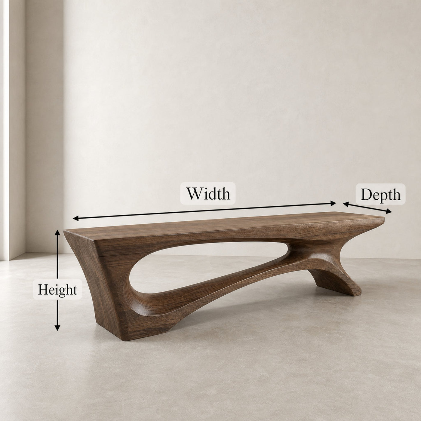 Rustic Contemporary Void Bench For Entryway And Interior - product view 8