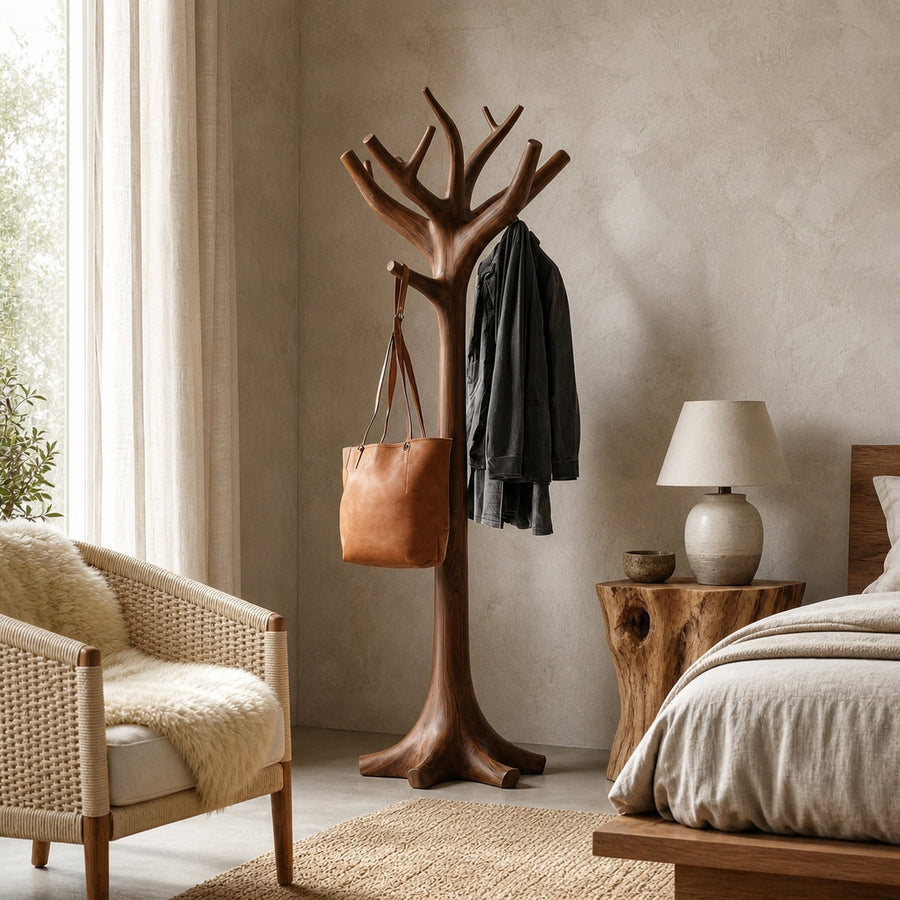 Rustic Decorative Tree Coat Rack For Bedroom And Hallway