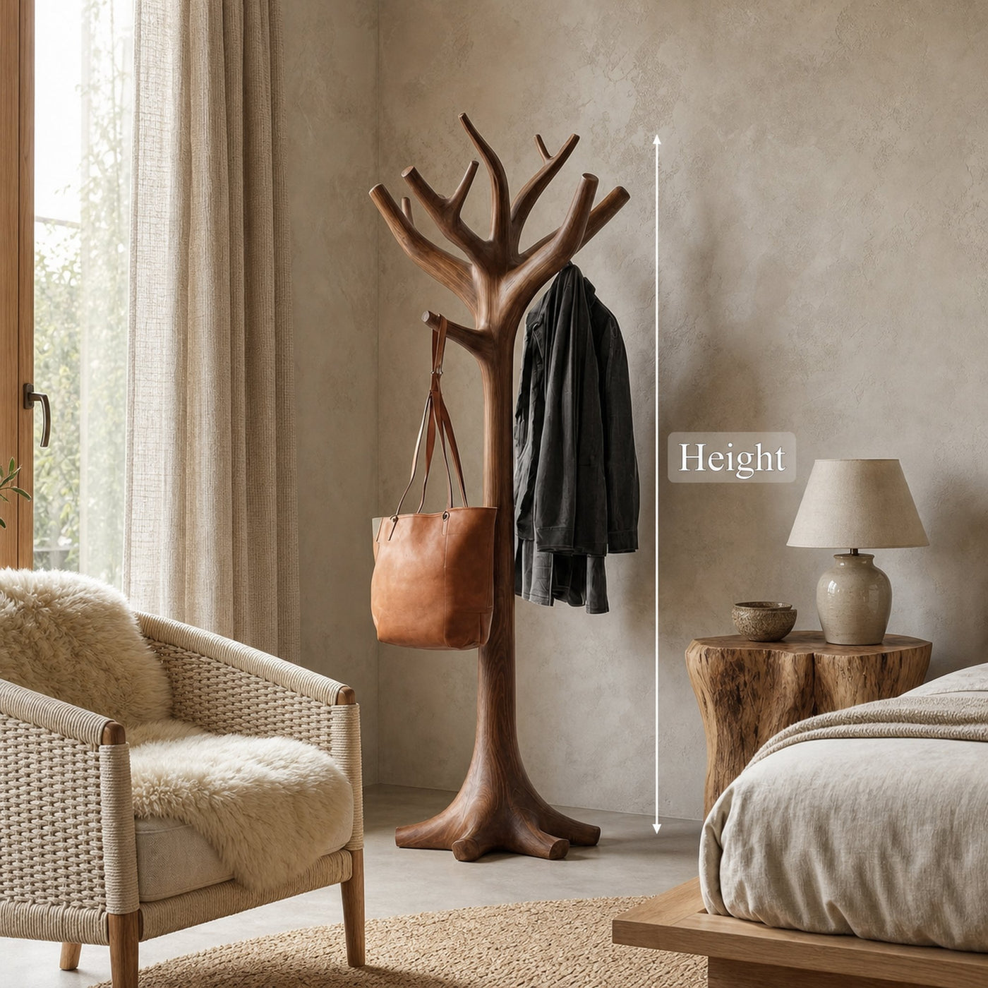 Rustic Decorative Tree Coat Rack For Bedroom And Hallway - product view 6