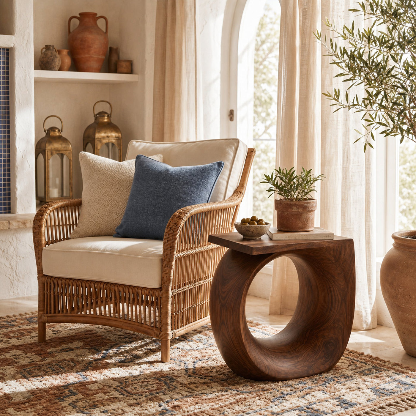 Rustic End Table For Bedroom Living Room - product view 6