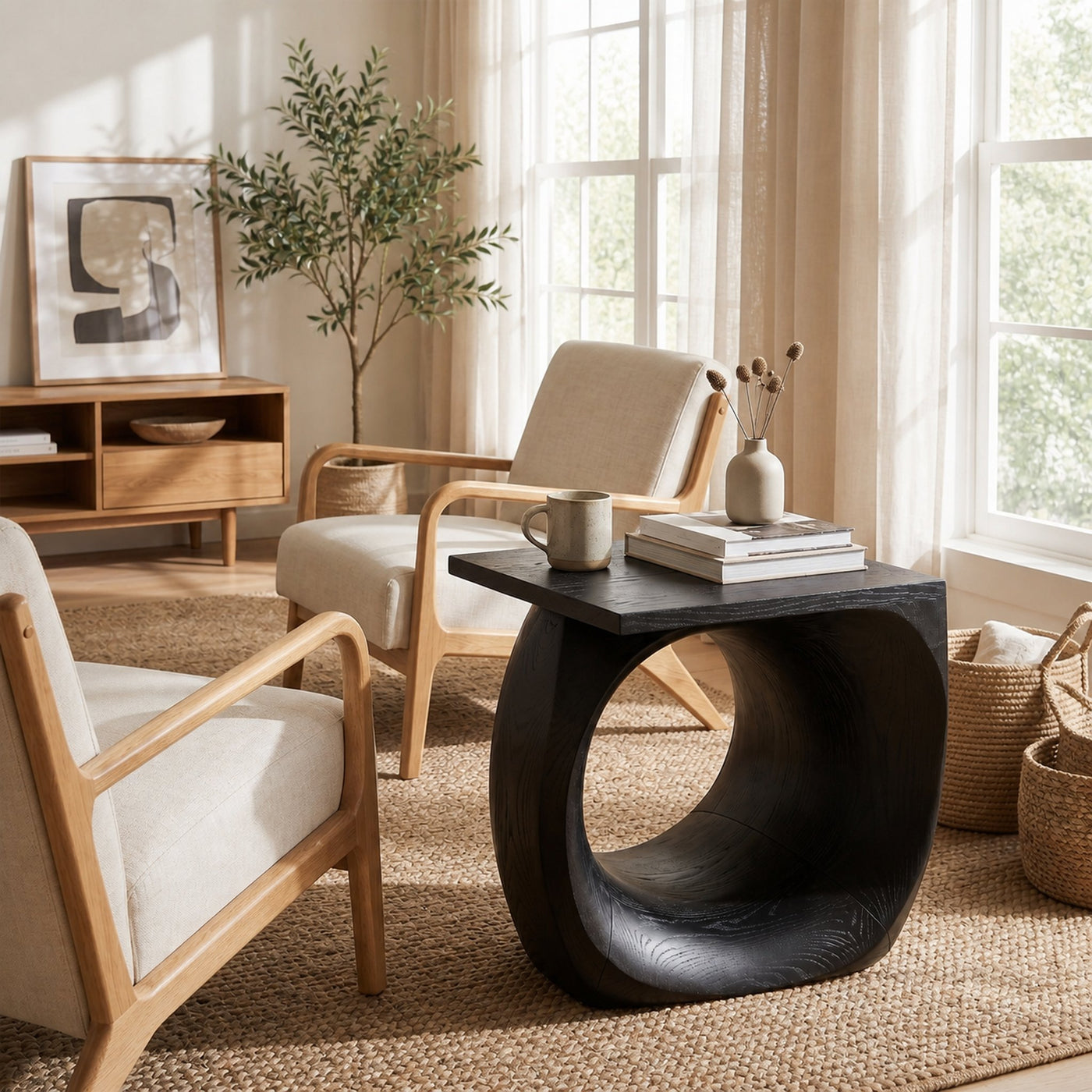 Rustic End Table For Bedroom Living Room - product view 7