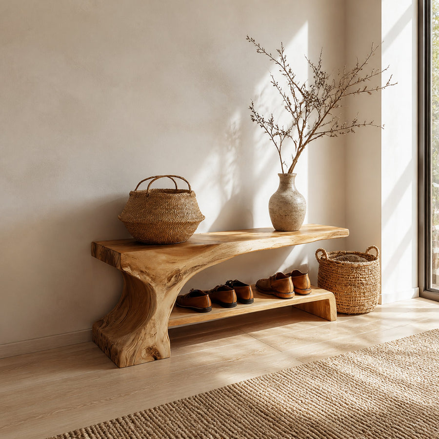 Rustic Entryway Shoe Bench Hallway Living Room