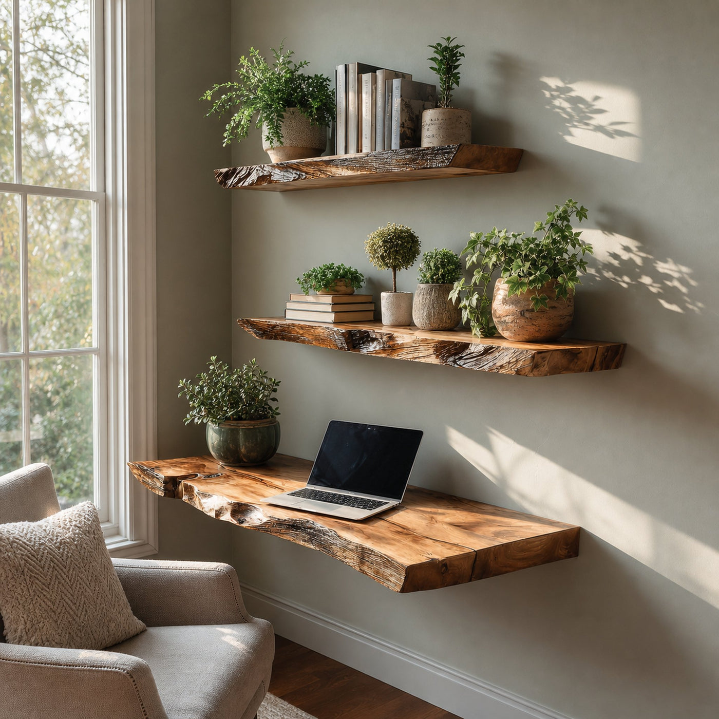 Rustic Floating Desk Home Office