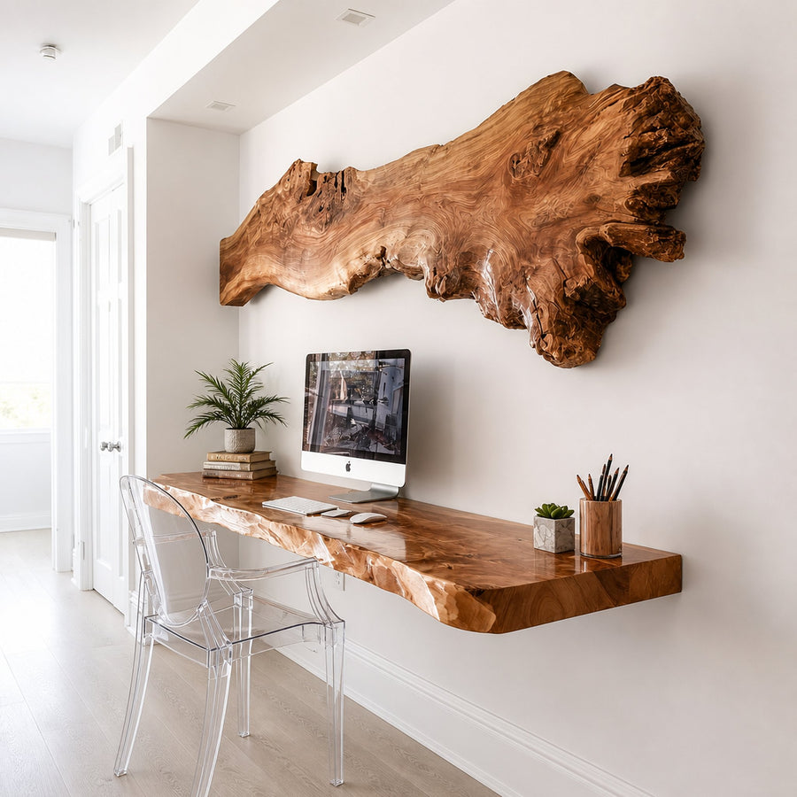 Rustic Floating Desk Living Home Office