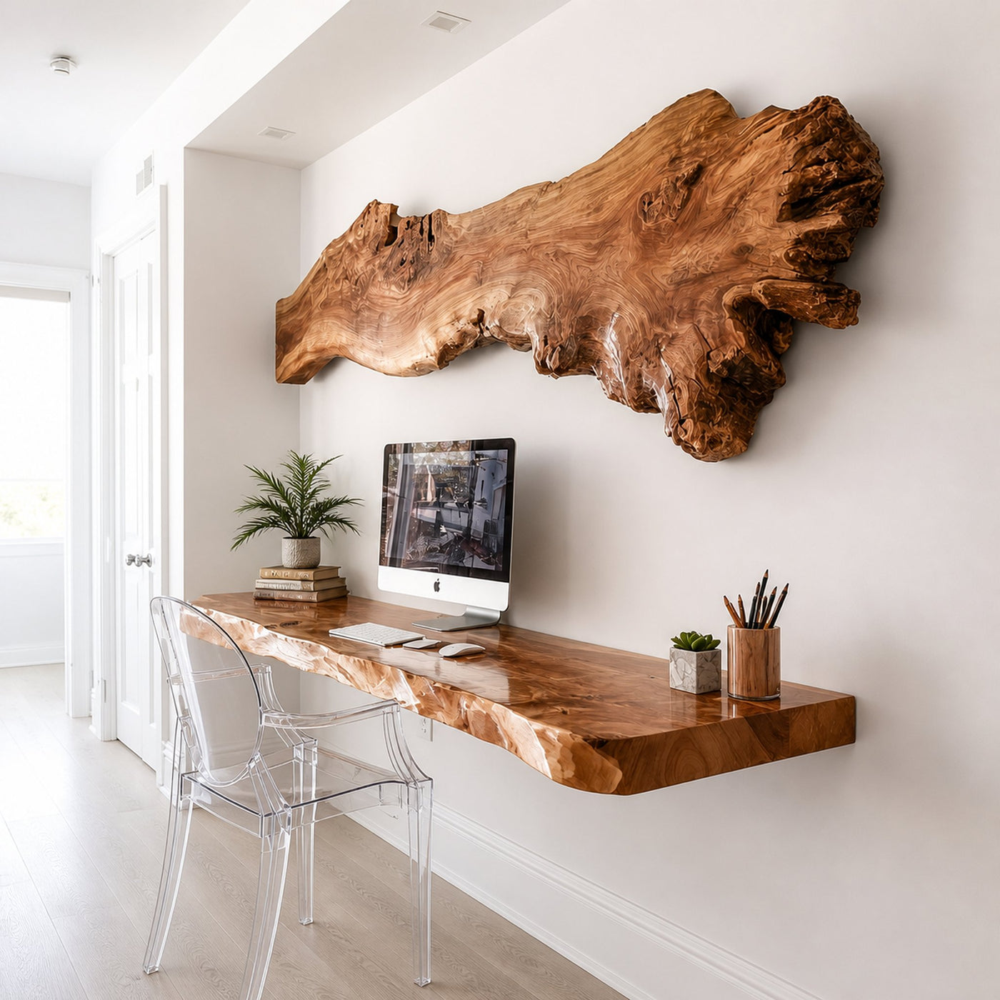 Rustic Floating Desk Living Home Office