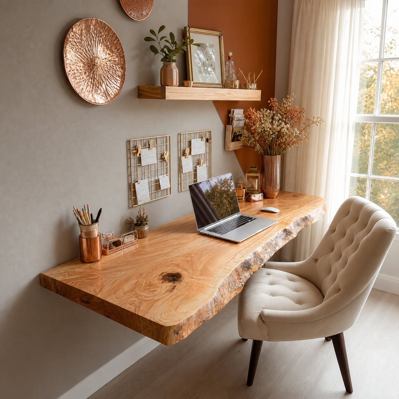 Rustic Floating Desk Living Home Office
