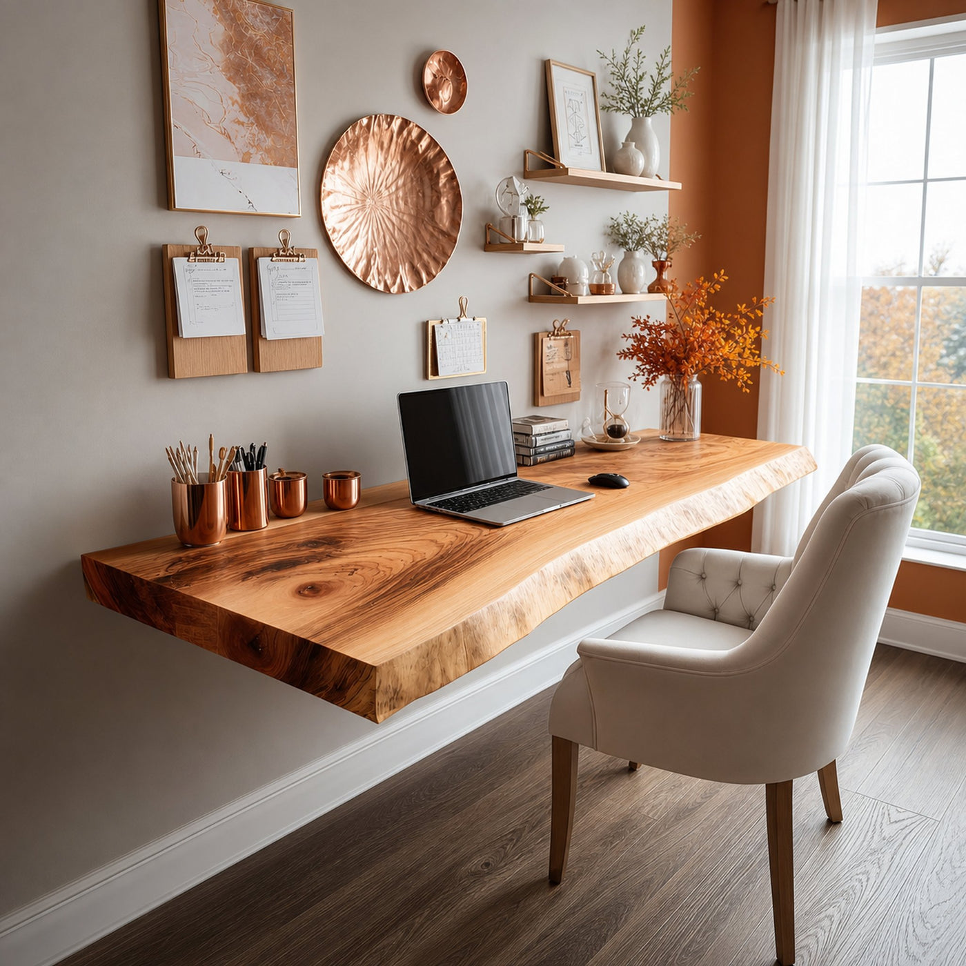 Rustic Floating Desk Studio Apartment