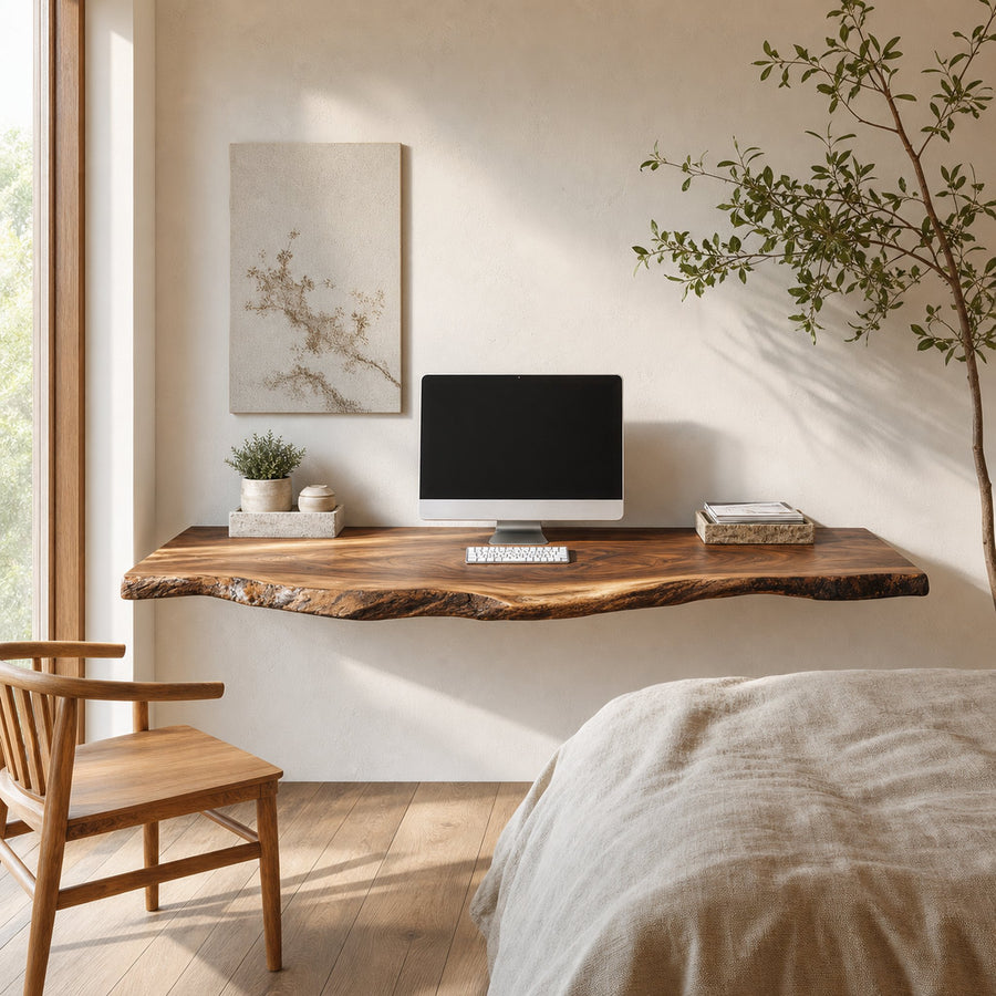 Rustic Floating Shelf Desk Area Living Room Or Office