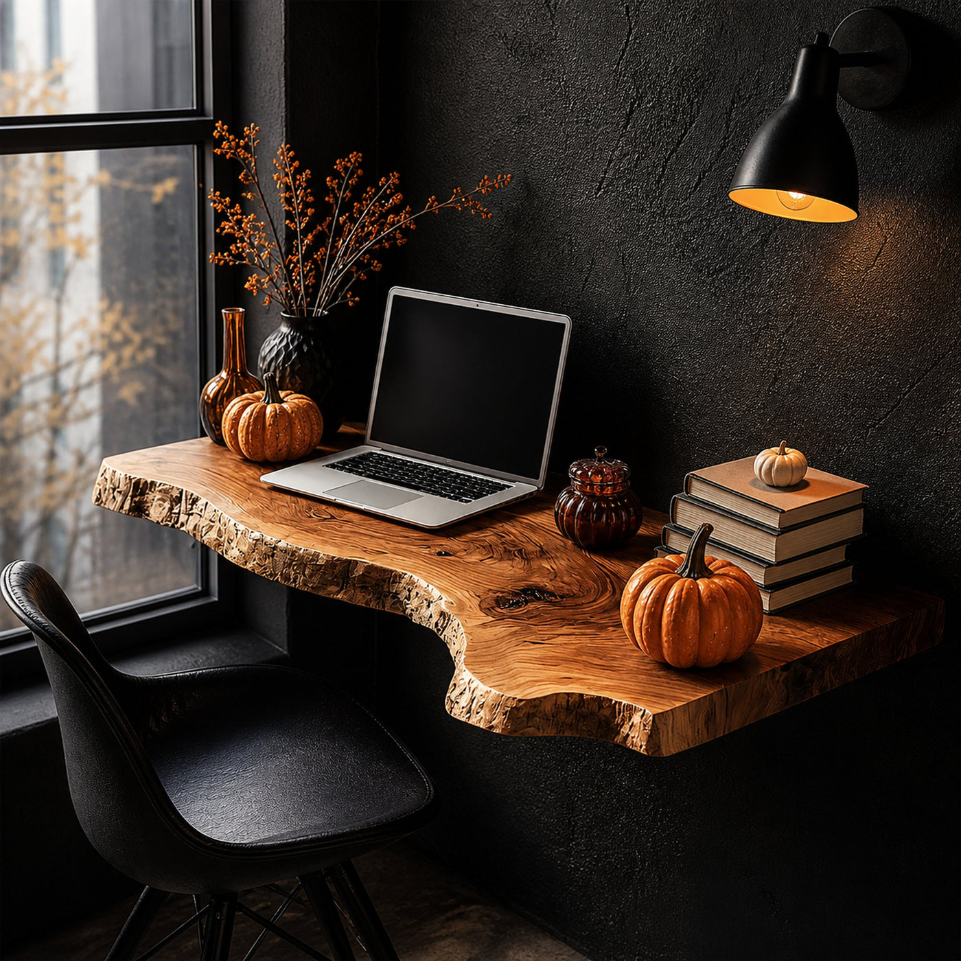 Rustic Halloween Floating Desk Shelf Living Room