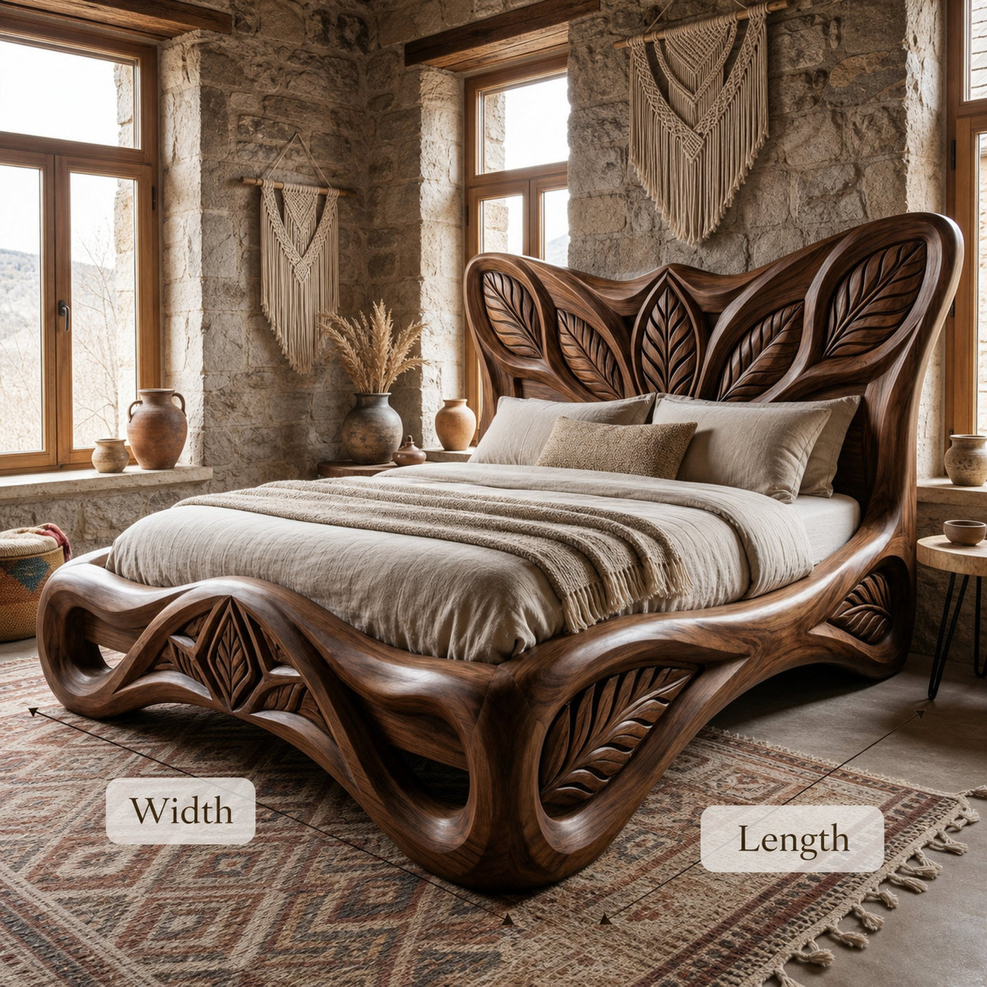 Rustic Handcrafted Style Bed Frame For Bedroom And Sleeping Space - product view 7