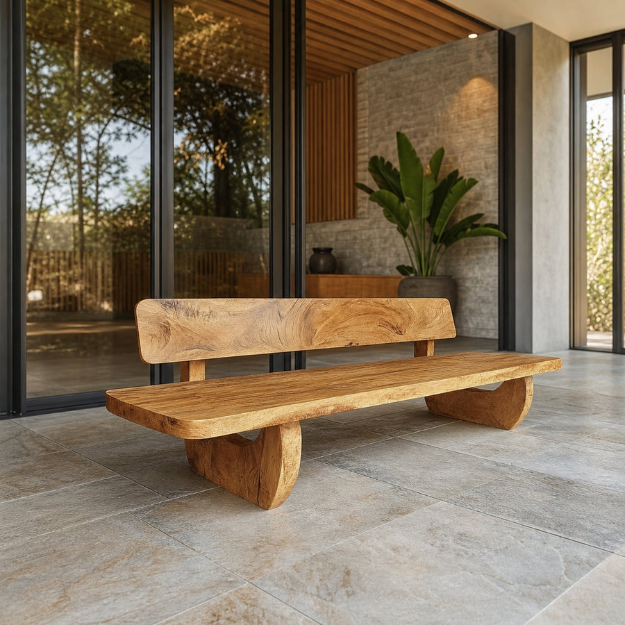 Rustic Handcrafted Style Bench For Entryway Or Bedroom