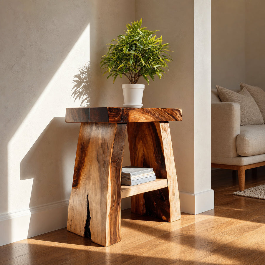 Rustic Handmade Side Table For Living Room