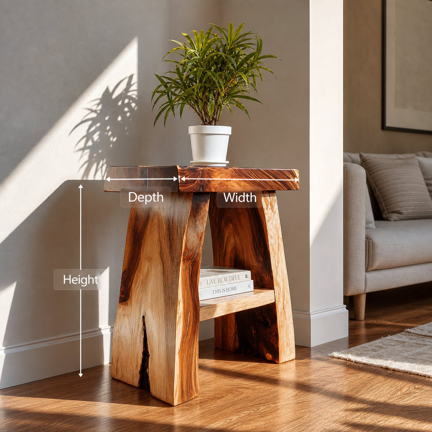 Rustic Handmade Side Table For Living Room - product view 6