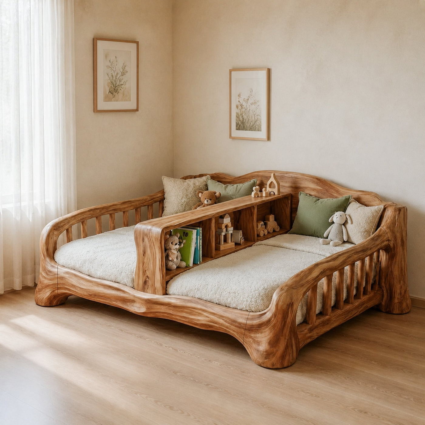 Rustic Kids Daybed With Storage For Bedroom Or Nursery