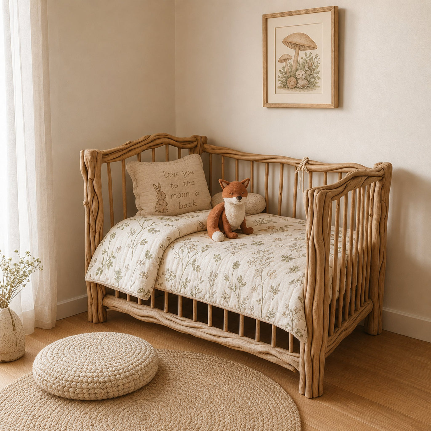 Rustic Kids Wood Bed Nursery Room