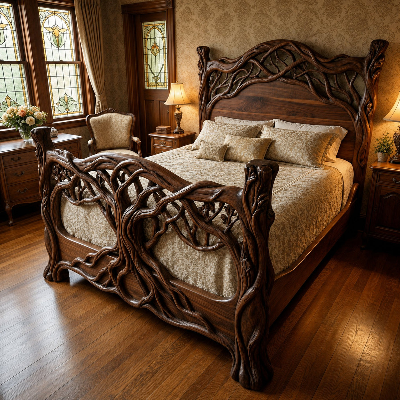 Rustic King Bed Frame For Bedroom Or Master Suite