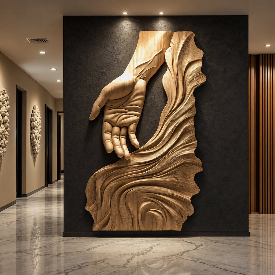 Rustic Large Sculpture Wall For Bedroom Artistic Display