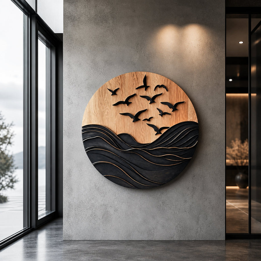 Rustic Large Sculpture Wall For Furniture Decor Style