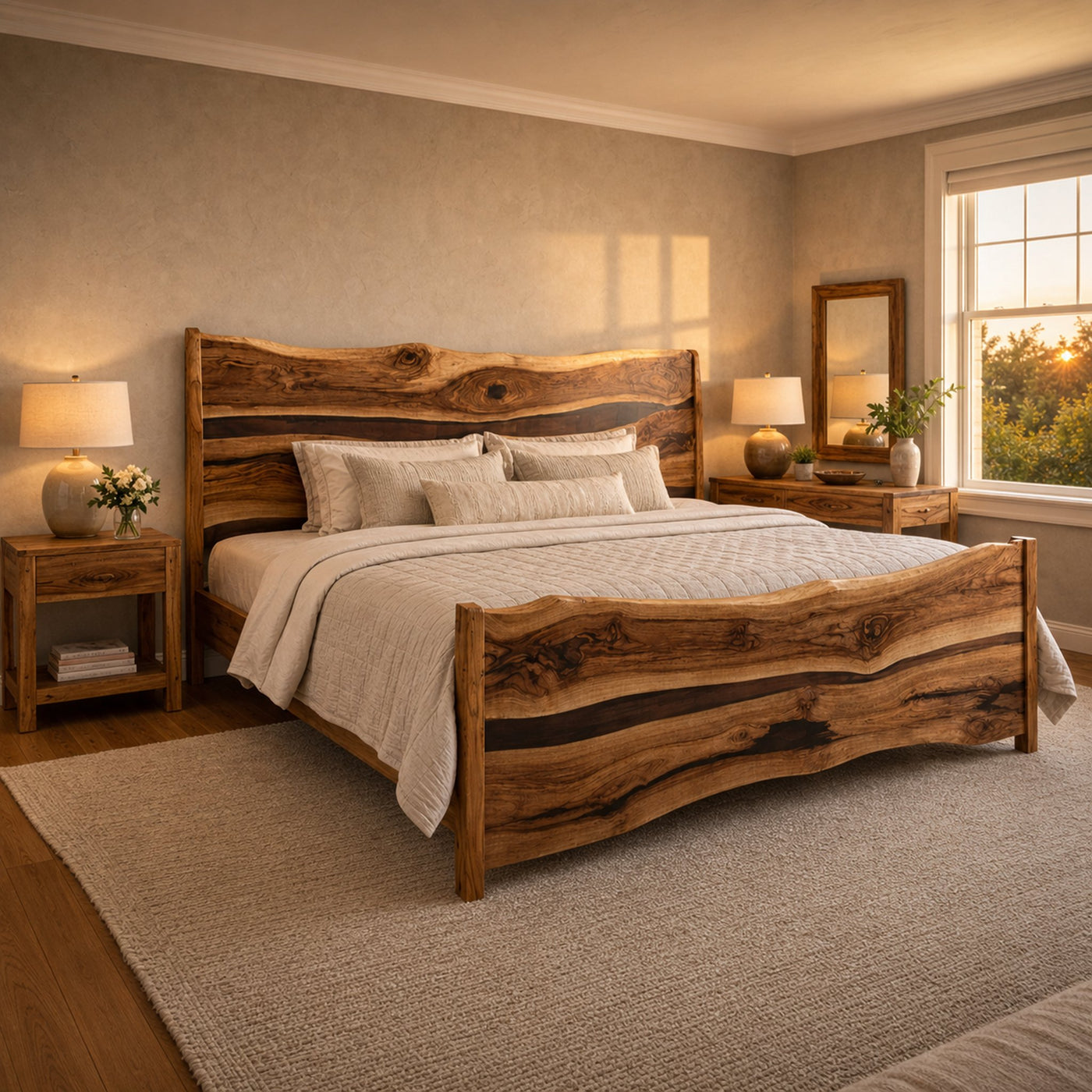 Rustic Live Edge Bed Frame Bedroom And Home