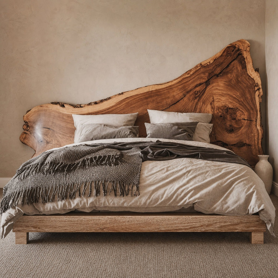 Rustic Live Edge Bed Frame For Bedroom
