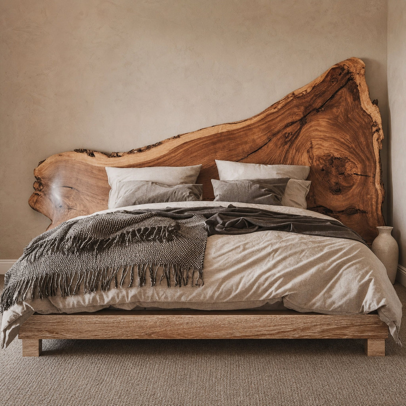Rustic Live Edge Bed Frame For Bedroom