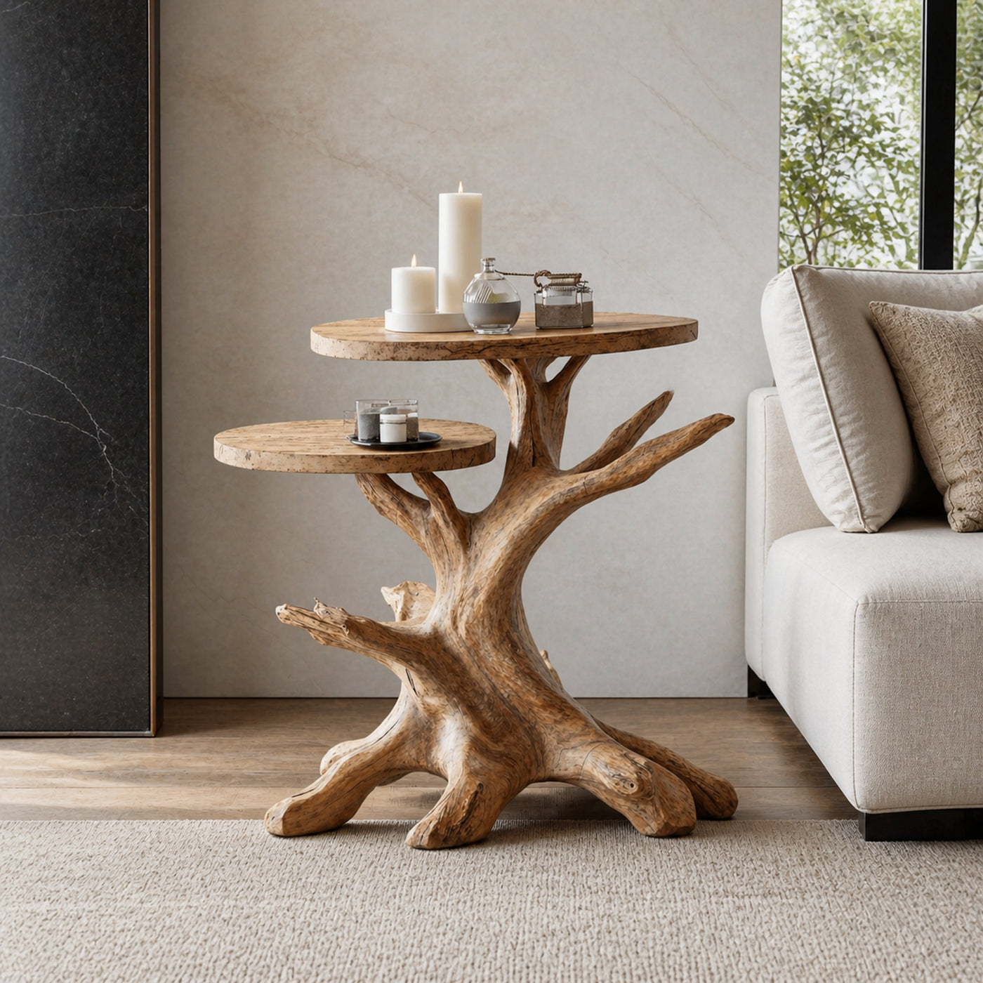 Rustic Live Edge End Table Entryway Design