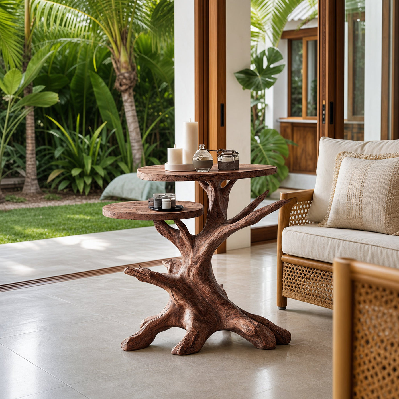 Rustic Live Edge End Table Entryway Design - product view 7