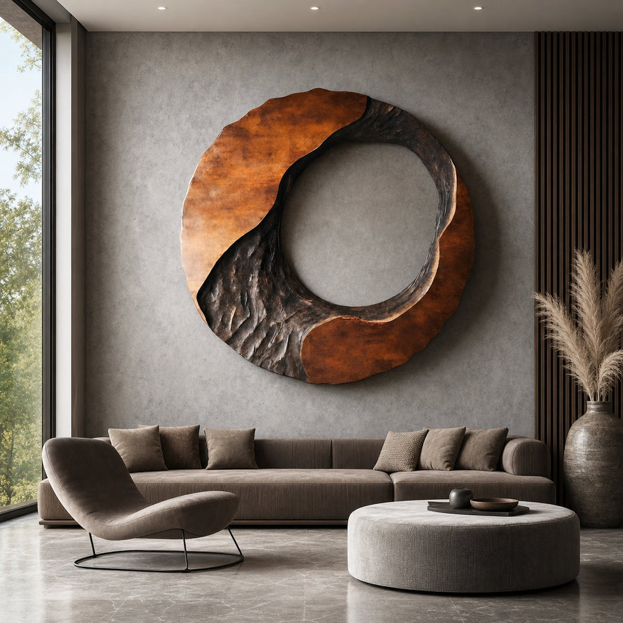 Rustic Live Edge Wall Art Sculpture For Entryway Design Space