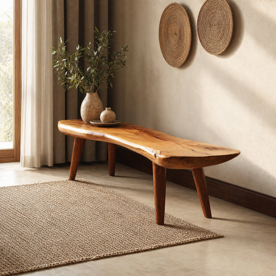 Rustic Long Bench Entryway Modern Accent Furniture