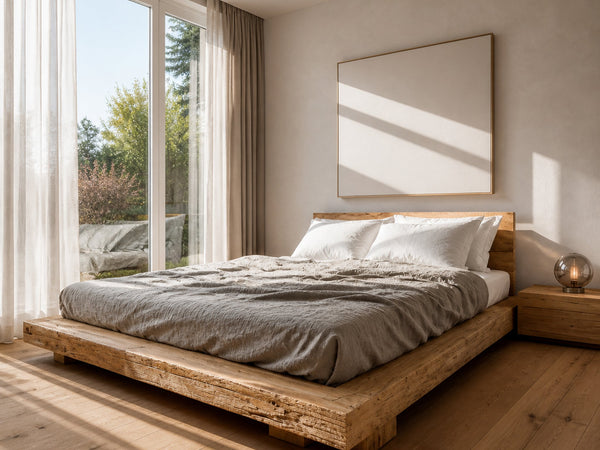 Rustic Low Profile Bed Frame Handmade Unique King Bed Frame Decor Home Gift