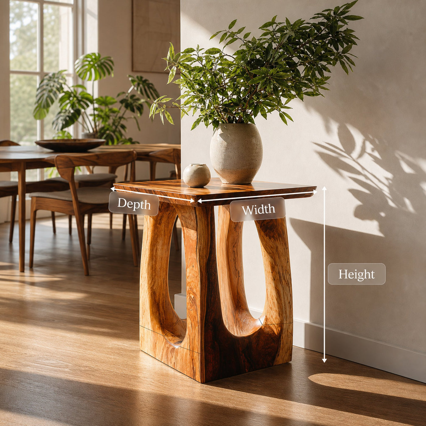 Rustic Minimal Side Table For Bedroom Or Living Room - product view 6