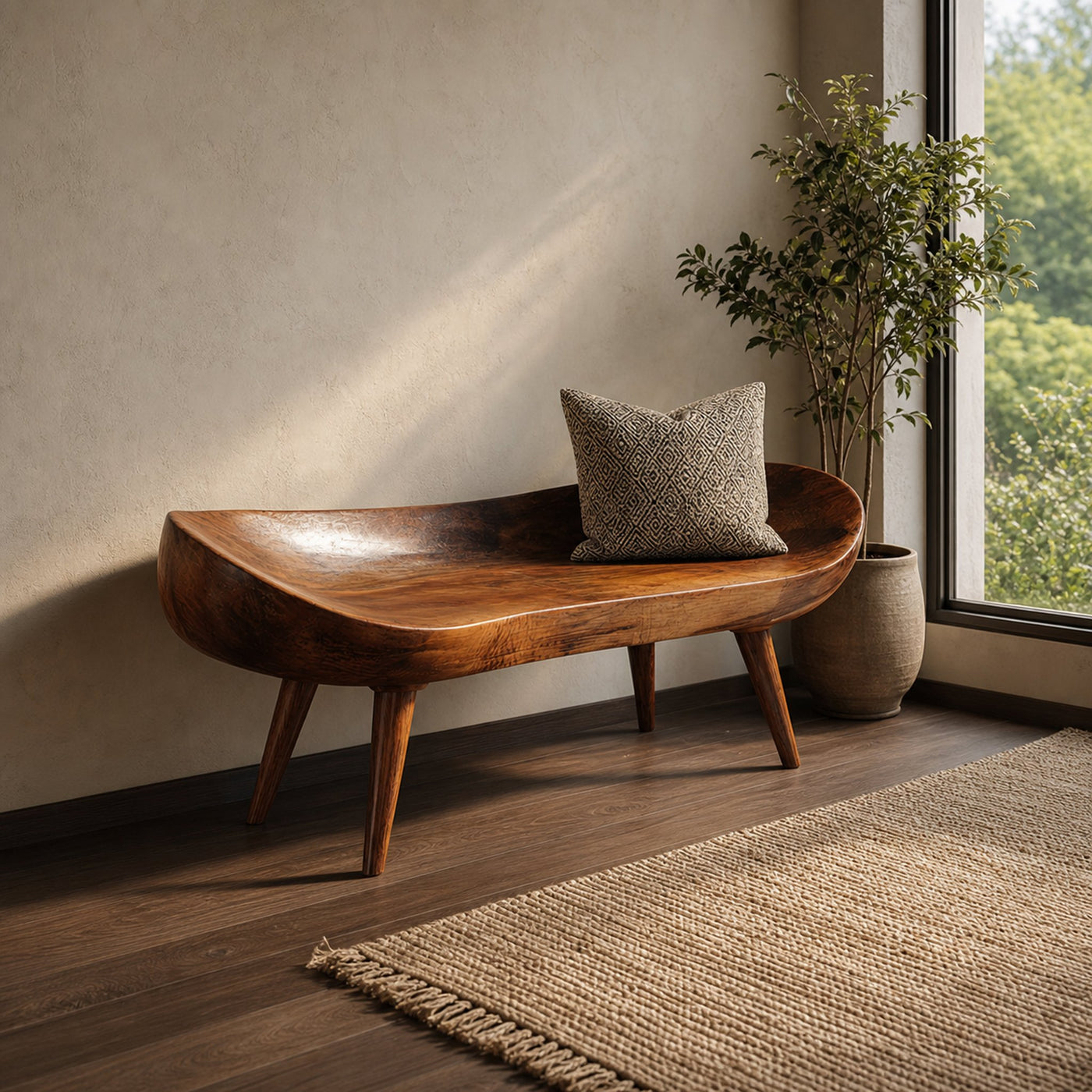 Rustic Modern Bench Bedroom Entryway