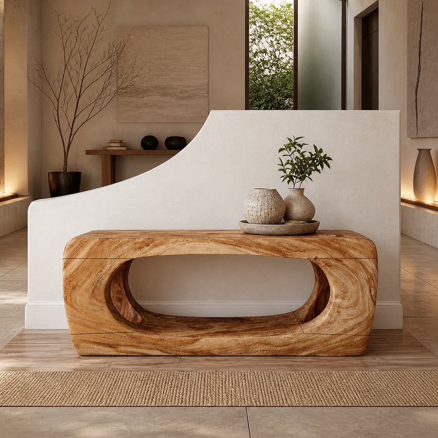Rustic Natural Form Bench For Hallway And Living Room
