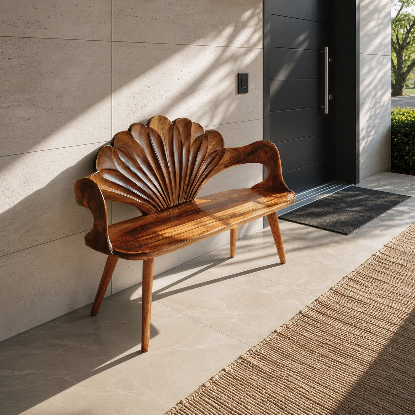 Rustic Natural Wood Bench For Entryway And Hallway - product view 6