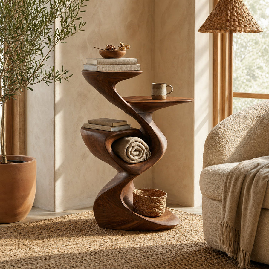 Rustic Nightstand Side Table For Bedroom