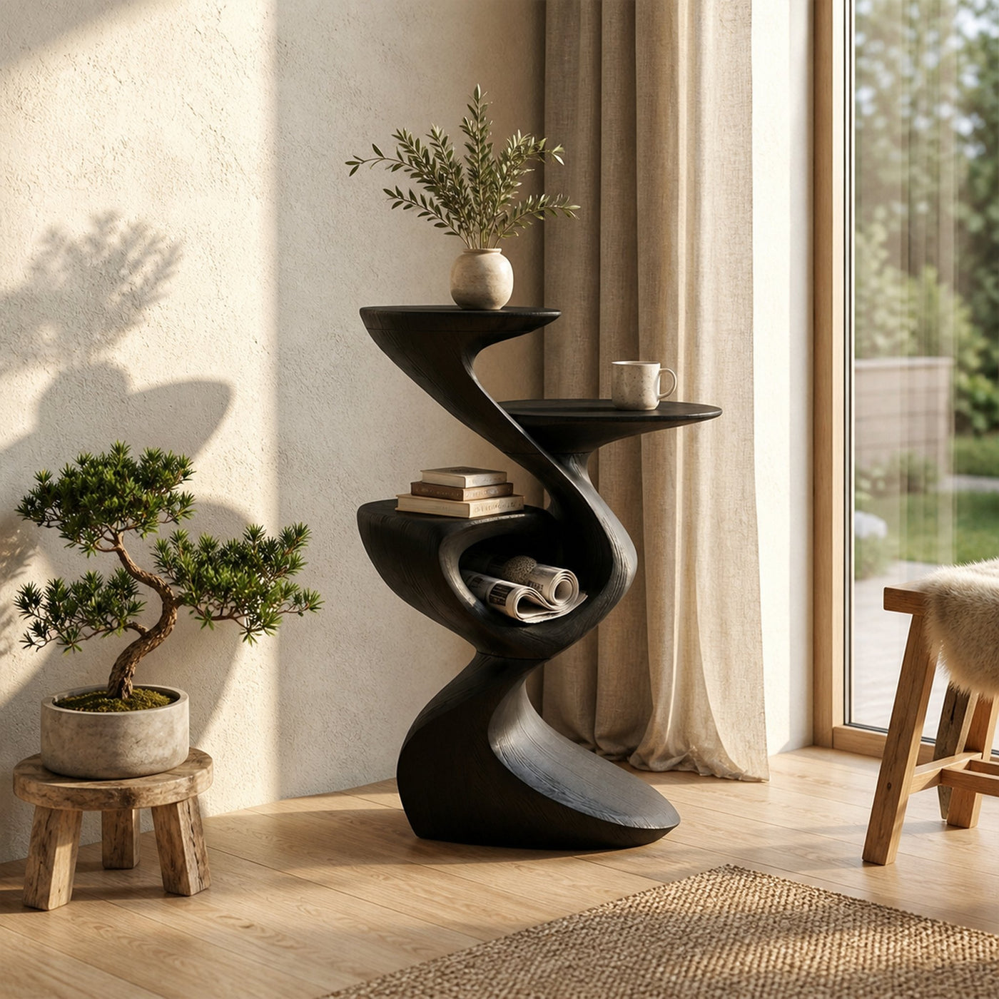 Rustic Nightstand Side Table For Bedroom - product view 7