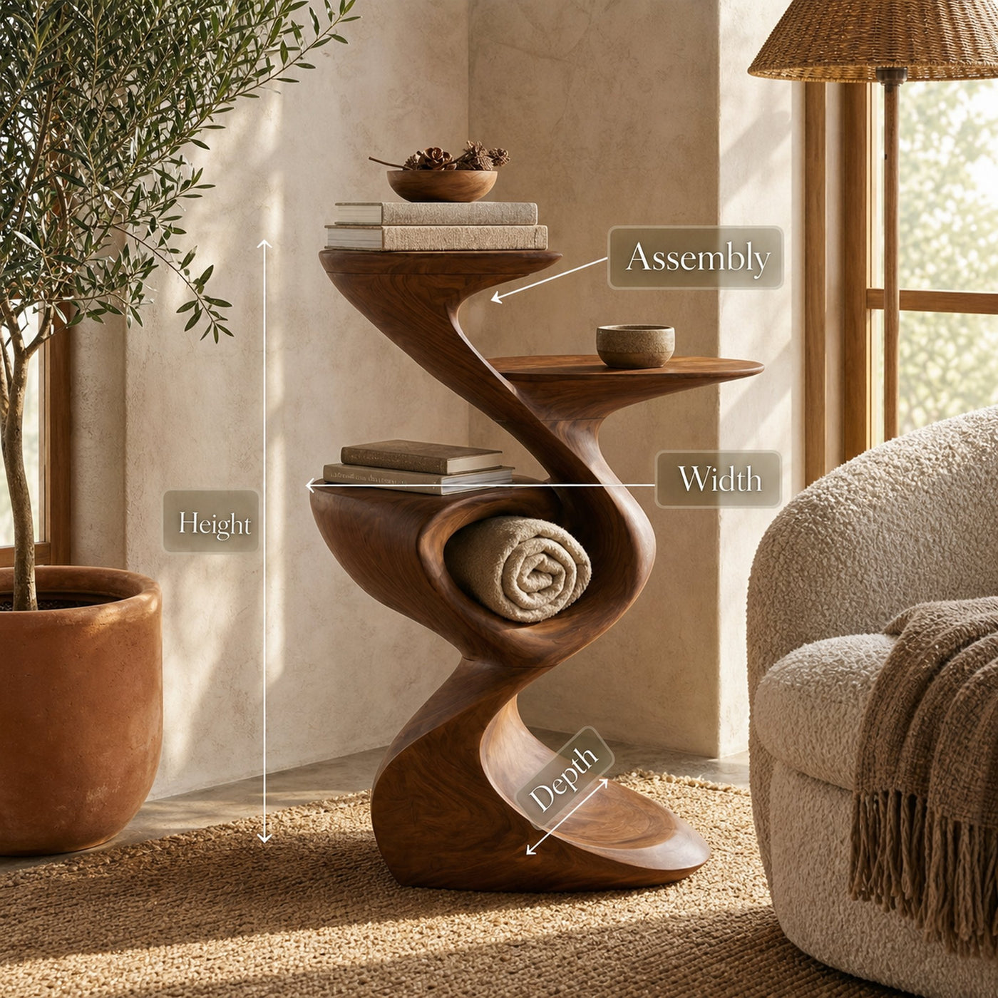 Rustic Nightstand Side Table For Bedroom - product view 8