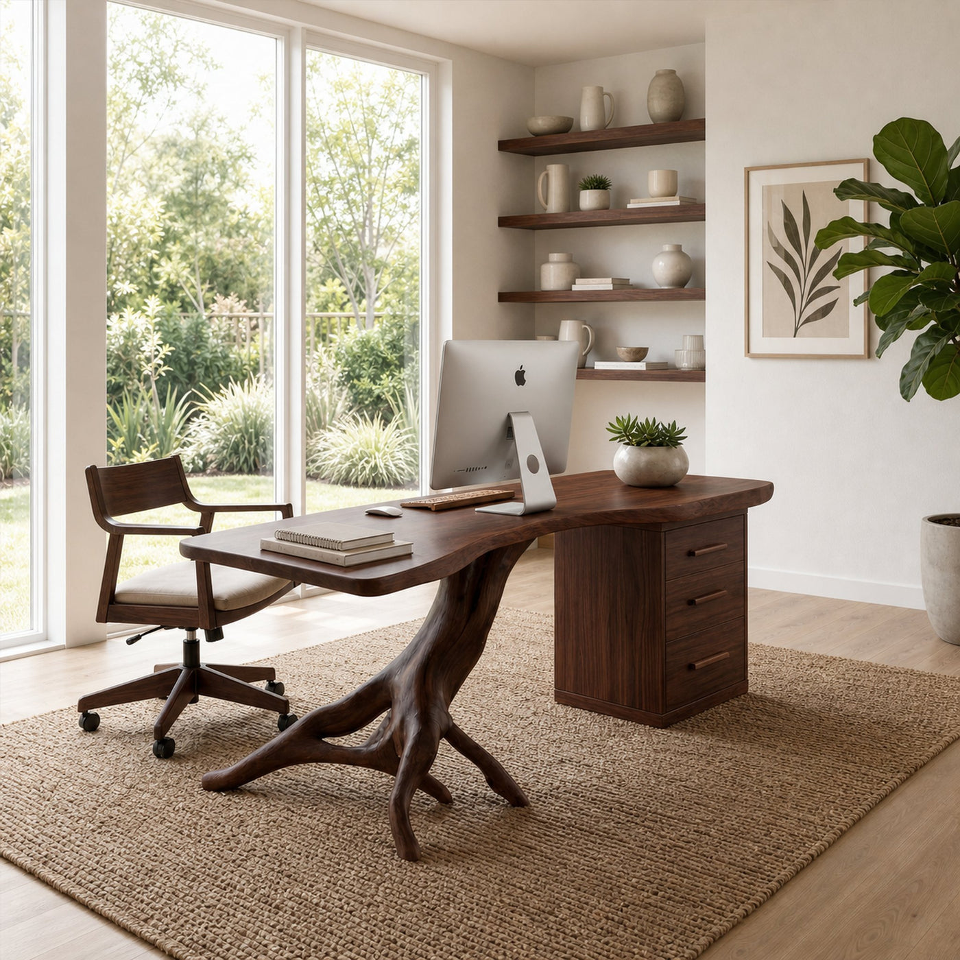Rustic Office Desk For Executive Workspace - product view 6