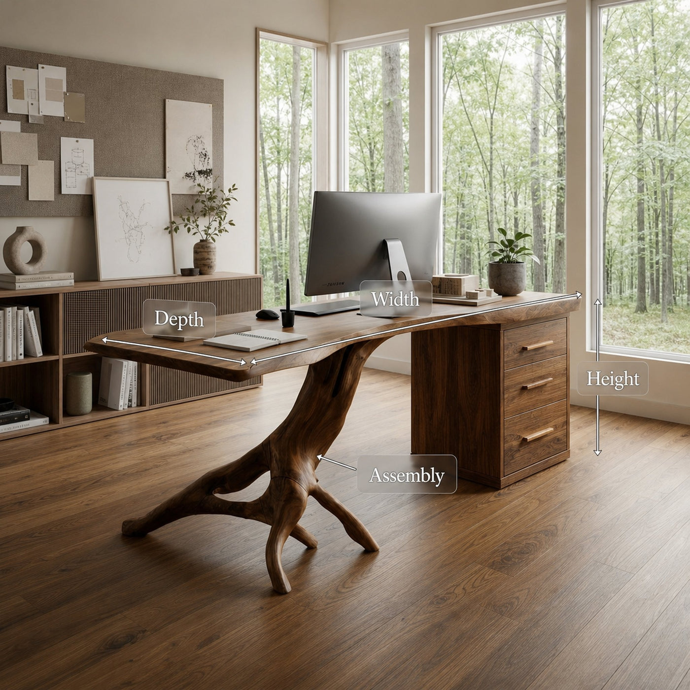 Rustic Office Desk For Executive Workspace - product view 8
