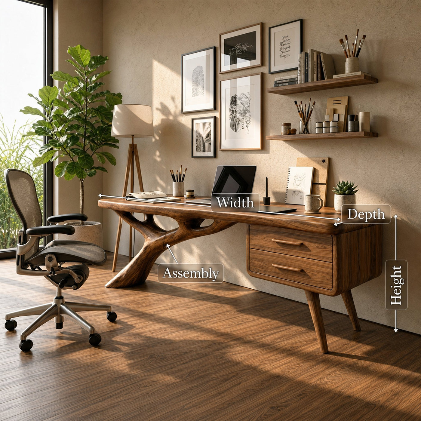 Rustic Office Desk For Study Room - product view 8