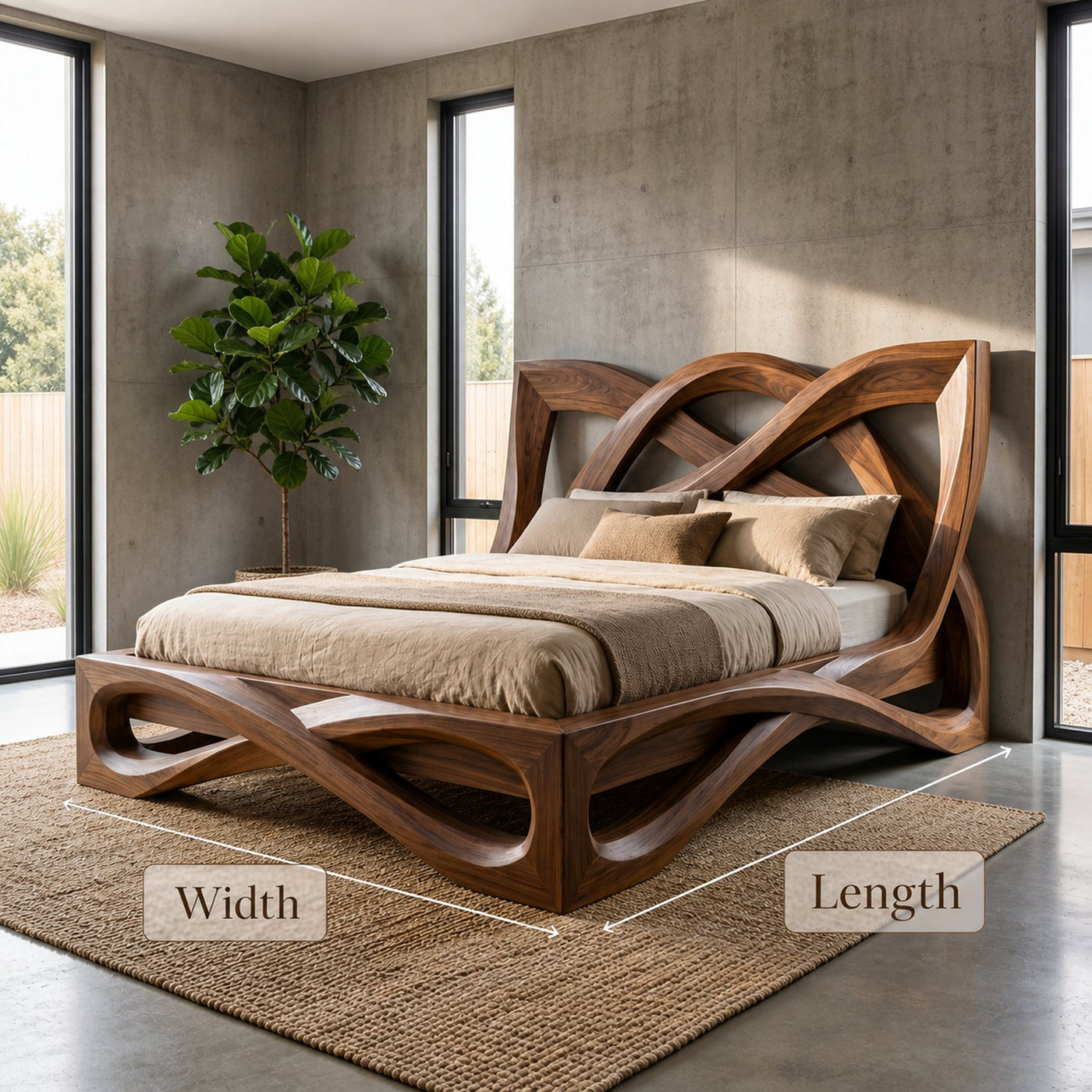 Rustic Organic Shape Bed Frame For Bedroom And Living Space - product view 7