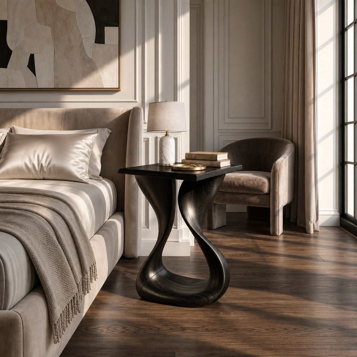 Rustic Organic Side Table For Living Room - product view 7