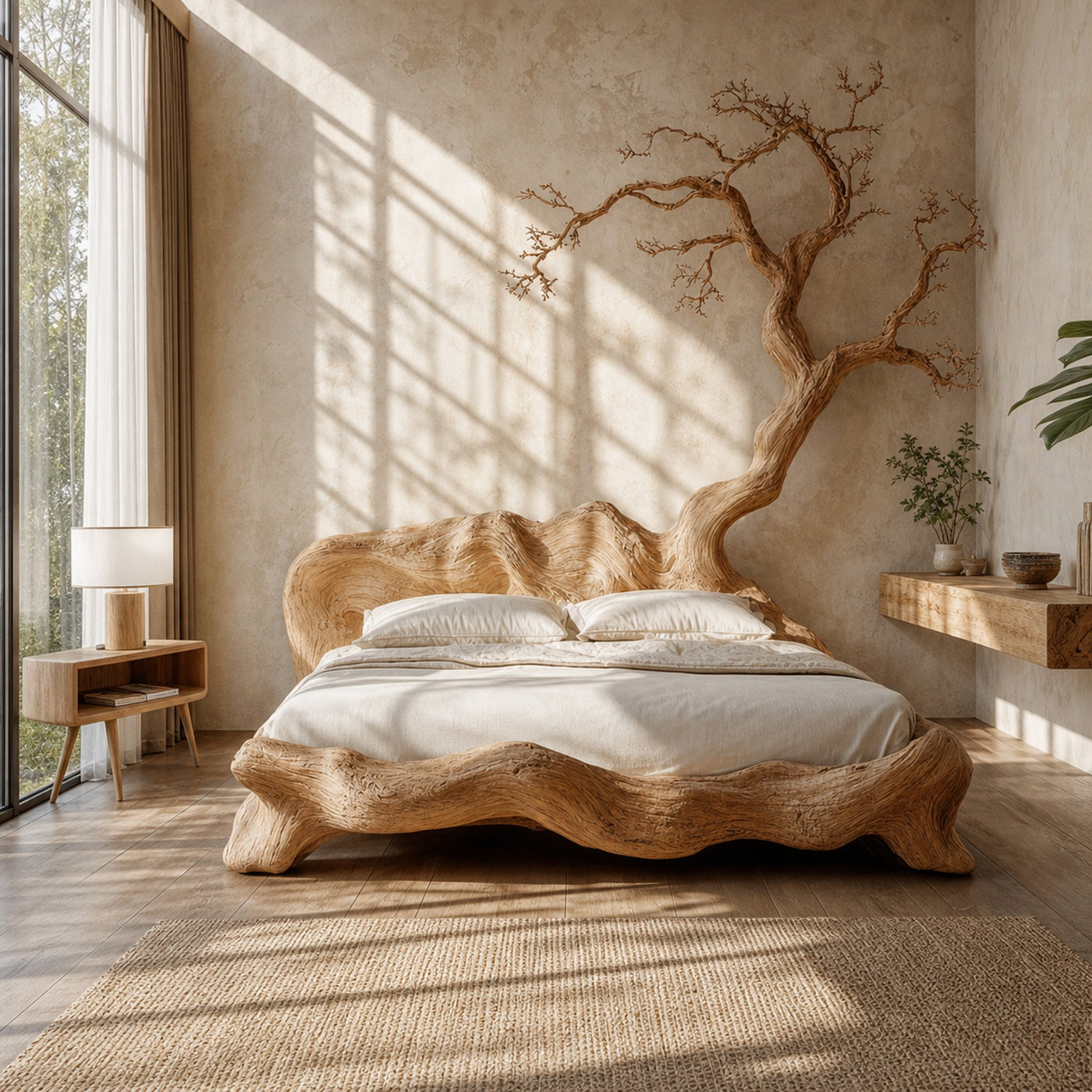 Rustic Organic Tree Branch Bed Contemporary Bedroom