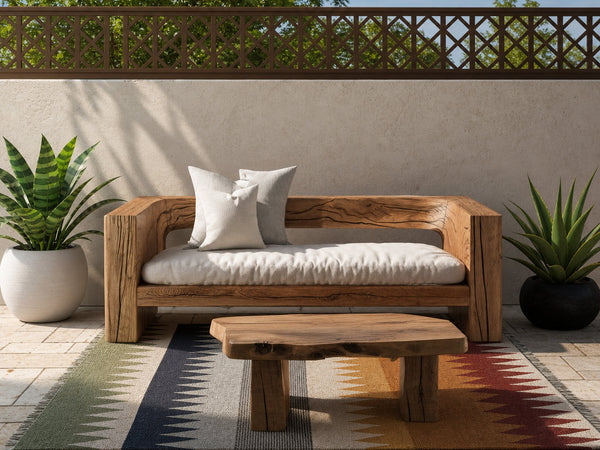 Rustic Outdoor Sofa Set And Coffee Table For Garden