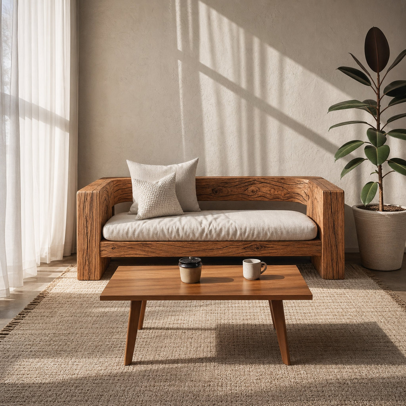 Rustic Outdoor Sofa Set And Coffee Table For Garden - product view 6