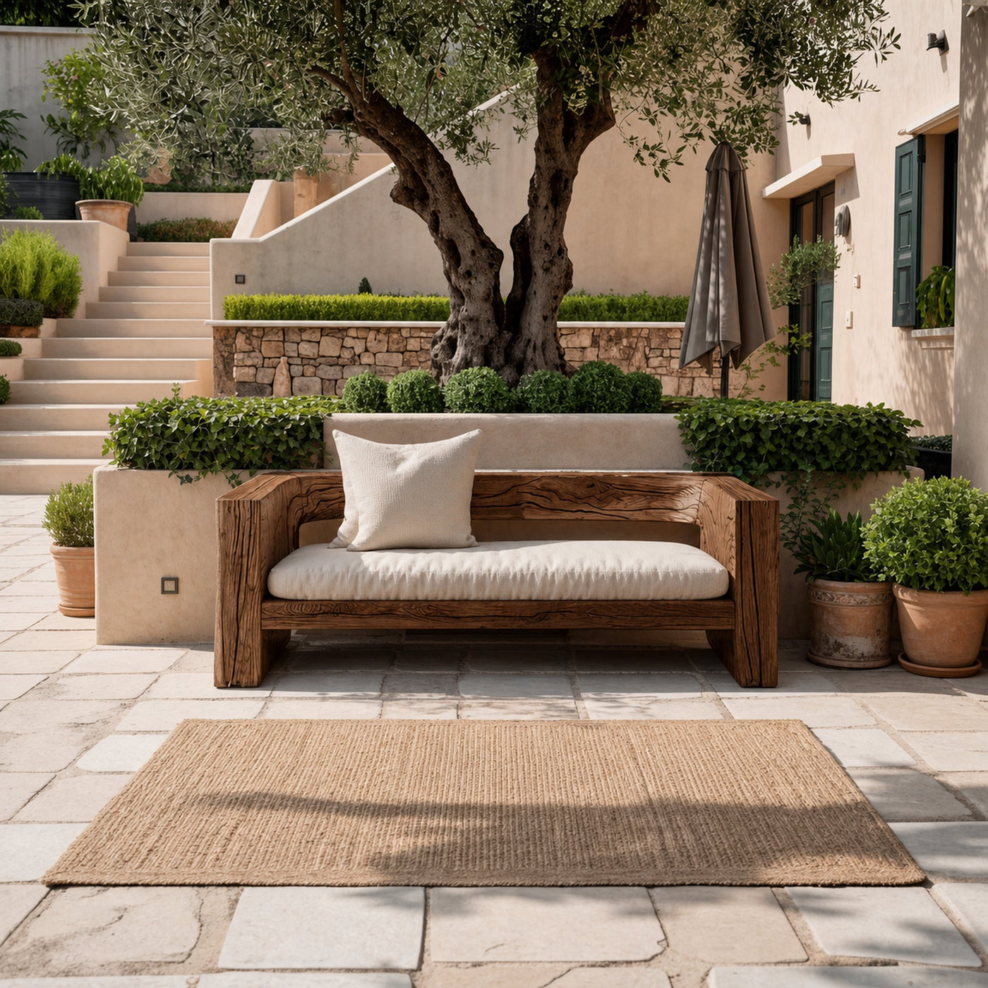 Rustic Outdoor Sofa Set And Coffee Table For Garden - product view 7